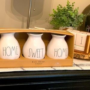 New, Rae Dunn HOME SWEET HOME boxed gift set of 3 ceramic vases